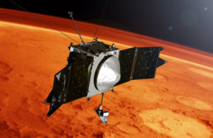 MAVEN spacecraft orbiting Mars (Artist's concept)